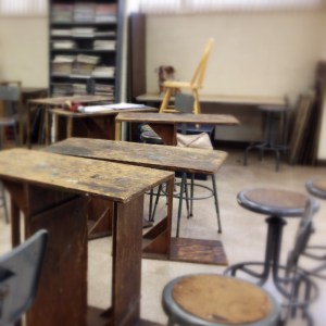 These dirty old painter's desks feel like home.