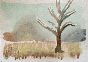 Less work than v.1 but I like the 'hint' of mountains and the use of white masking on the tree.