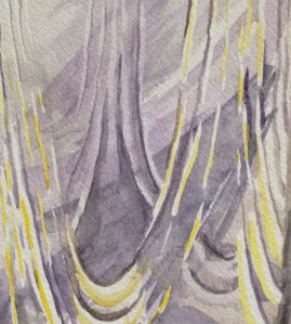 Detail of the light and dark highlights painted in the previously masked areas.