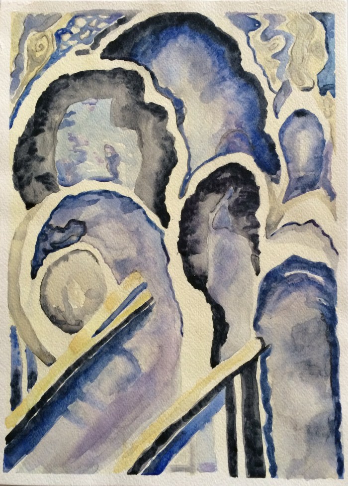 My version of Georgie O-Keeffe's Blue #1.