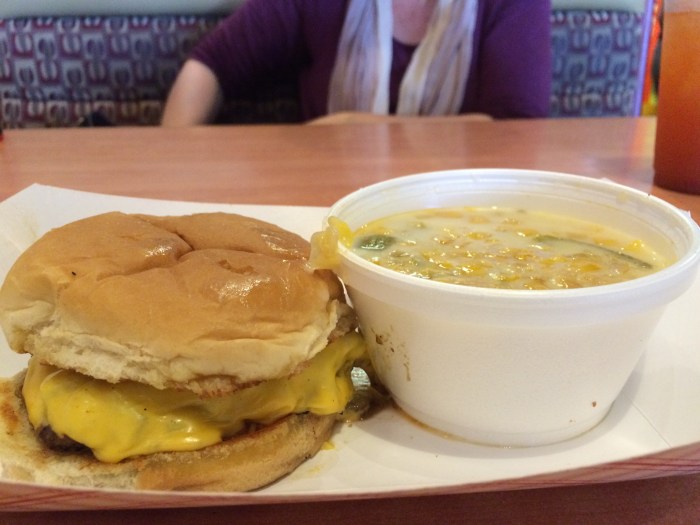 World famous green chile cheeseburger